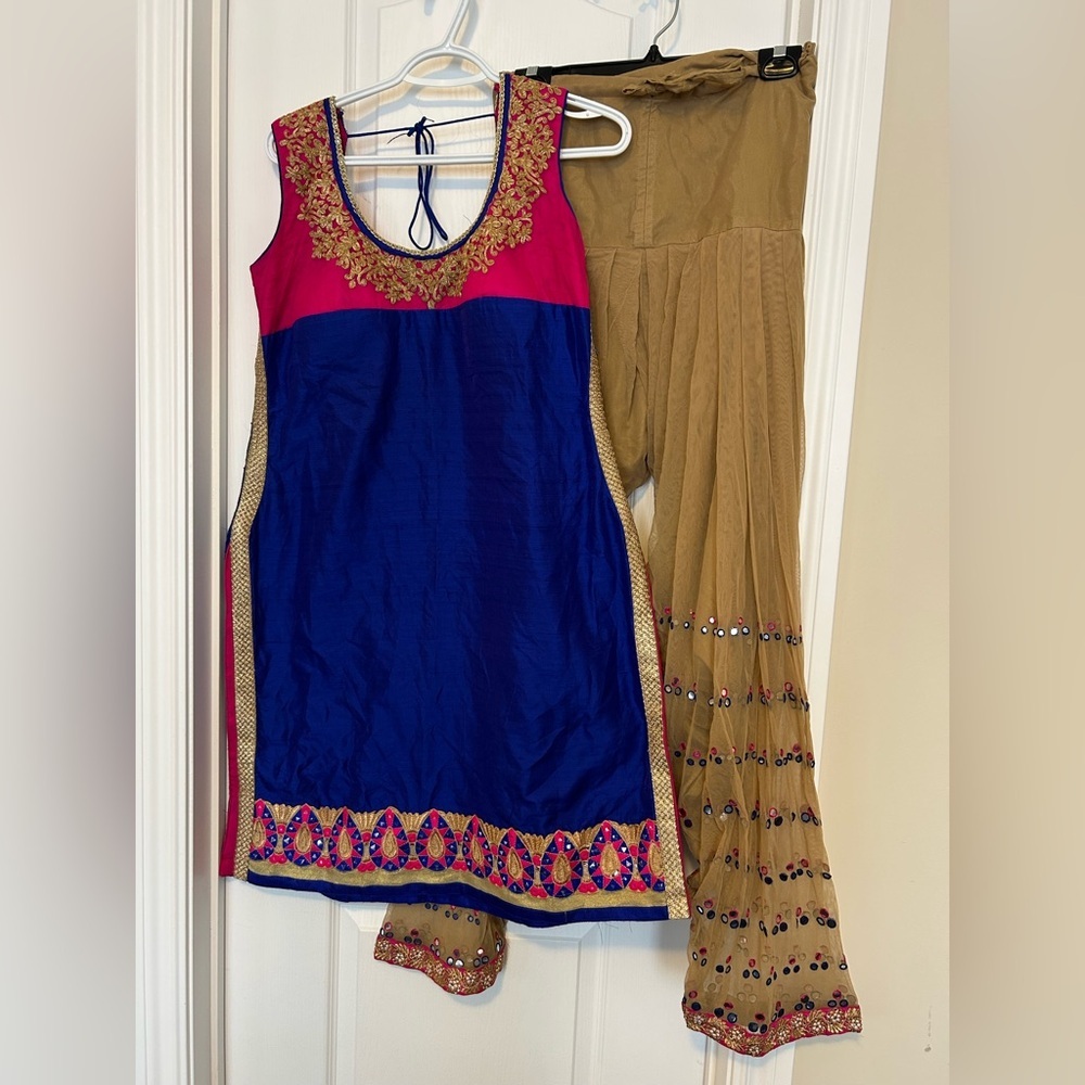 Elegant Blue and Pink Kids Dress